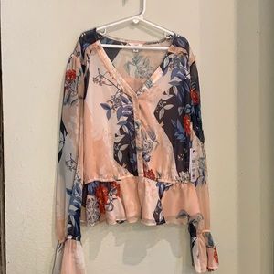 GUESS Pink Floral Blouse